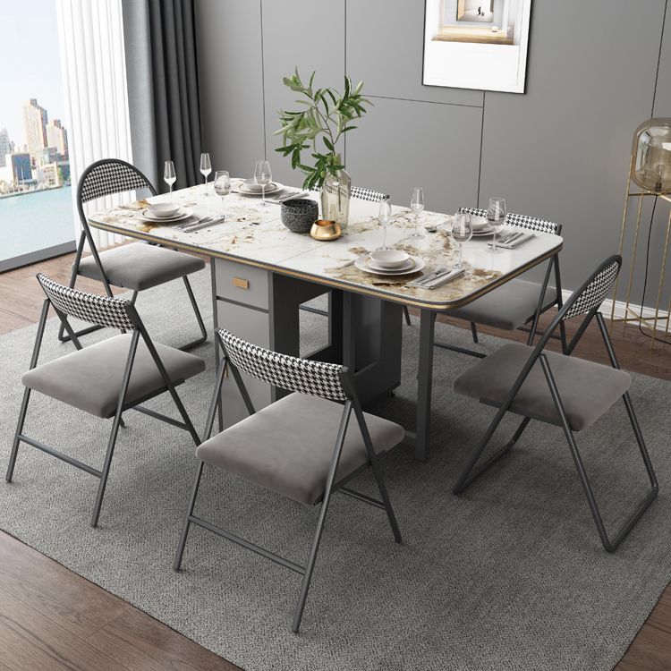 Wood Frame Dining Table Folding Rectangle Dining Table for Dining Room