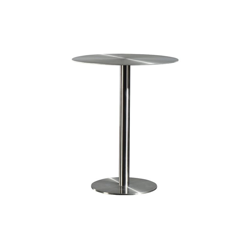 Modern Silver Metal Counter Table with Round Table Top Silver Pedestal Table Clearhalo 'Bar Furniture' 'Bar Tables' 'bar_tables' 'furn' 'furn_bar_tables' 'Furniture' 'furniture_bar_tables' 'Kitchen & Dining Furniture' 1200x1200_626ff769-0d4e-4750-810a-bf51ce82b056