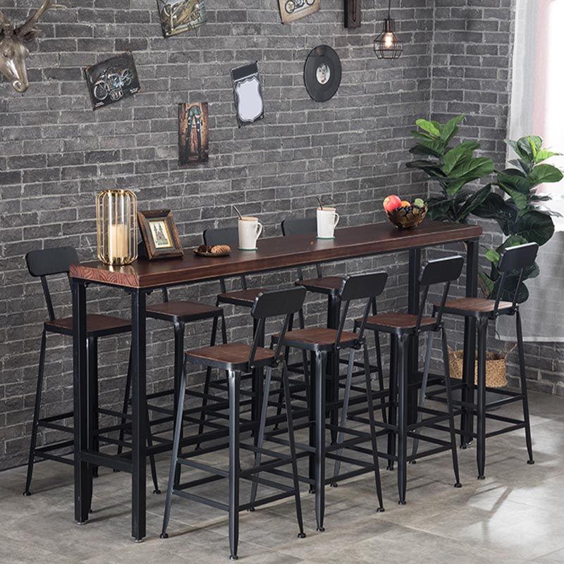 Set tavolo da bar industriale Tavolo da bancone in legno massello da 1/4/9 pezzi per interni
