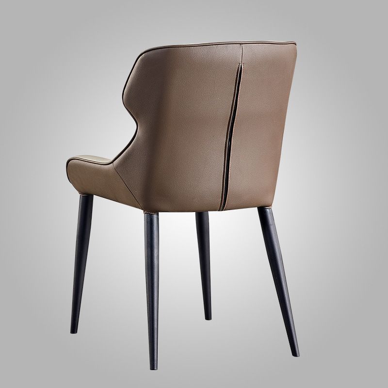 Black Metal Legs Dining Chairs Faux Leather Low Back Side Chair Clearhalo 'Dining Chairs' 'Dining Tables & Seating' 'dining_chair' 'furn' 'furn_dining_chair' 'Furniture' 'Kitchen & Dining Furniture' 1200x1200_6272062f-693f-4eb2-ba65-53c74f555fe3