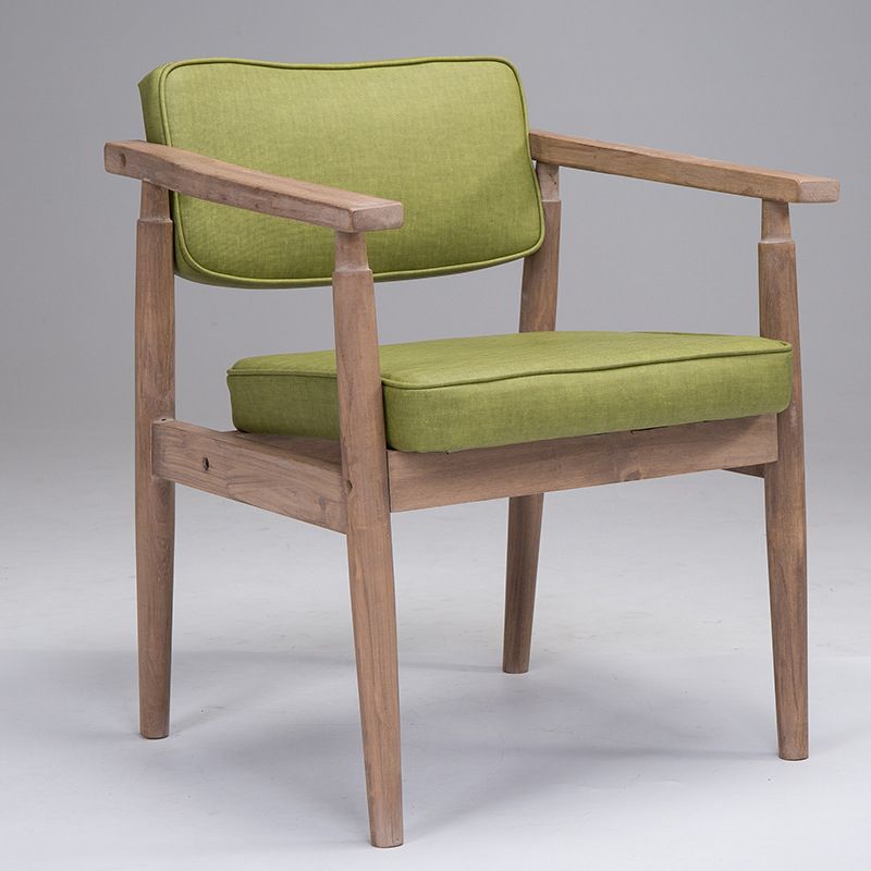 Farmhouse Rubberwood Open Back Arm Chair Matte Finish Leather Dining Chair Clearhalo ' kitchen&dining_furn' 'Dining Chairs' 'Dining Tables & Seating' 'dining_chair' 'furn' 'furn_dining_chair' 'Furniture' 'furniture_dining_chair' 'Kitchen & Dining Furniture' 'kitchen' 1200x1200_6272e9a1-9ee1-44f7-9d04-0f1fe70c082d