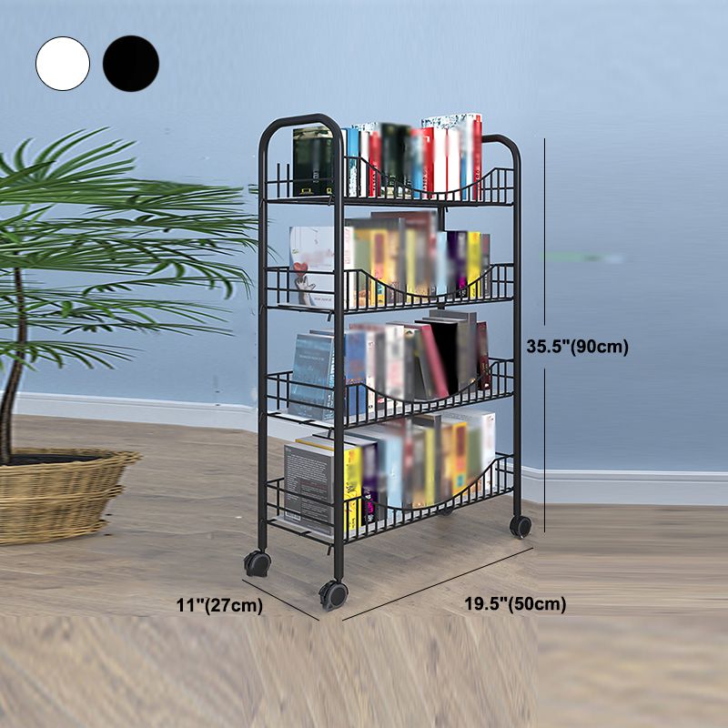 Steel Industrial Etagere Bookshelf Open Vertical Bookshelf with Caster Wheels Clearhalo 'Bookcases' 'furn' 'furn_bookcases' 'Furniture' 'furniture_bookcases' 'kitchen' 'kitchen_bookcases' 'Living Room Furniture' 'Office Furniture' 1200x1200_6272ff7e-8552-42b4-babc-3b88b826038a