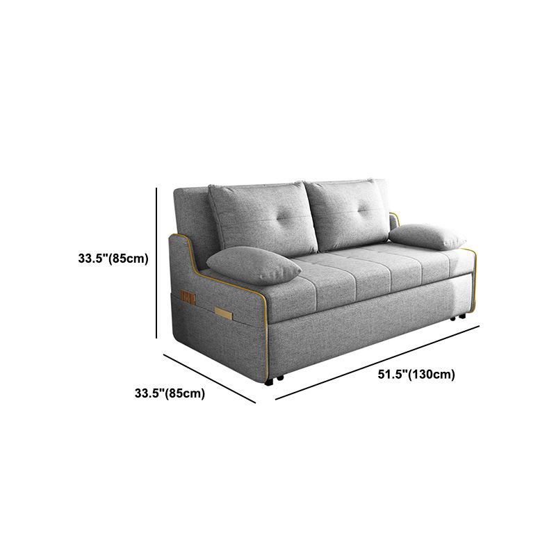 Divano di divano con divano con bidone in cotone contemporaneo convertibile in grigio