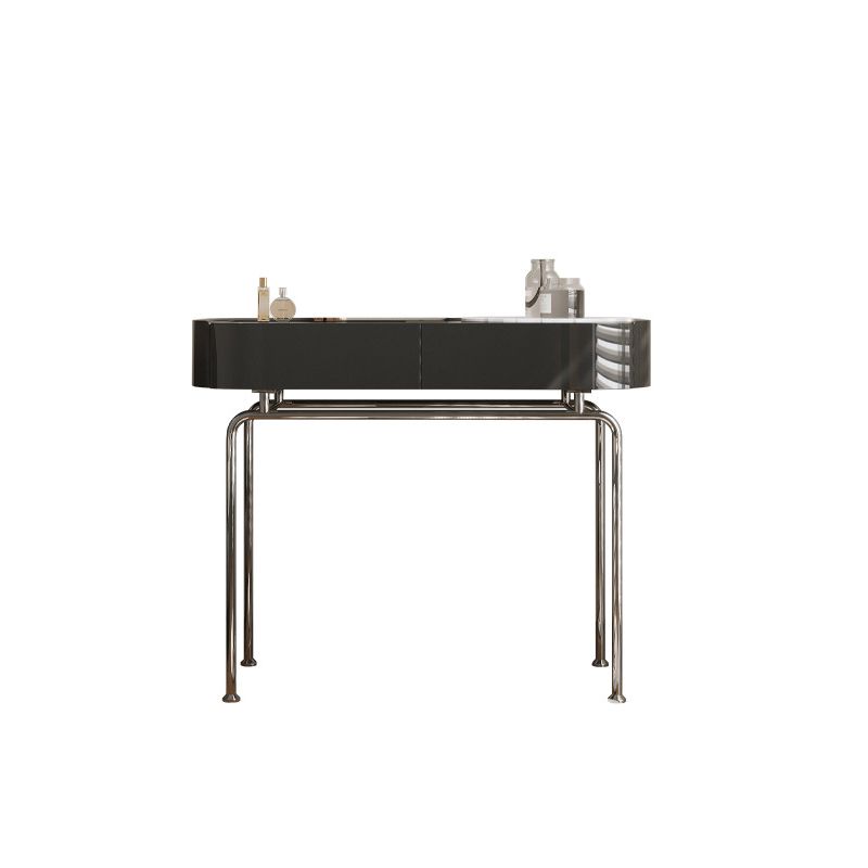 Tavolo da scrivania per trucco nero per trucco in legno con cassetto