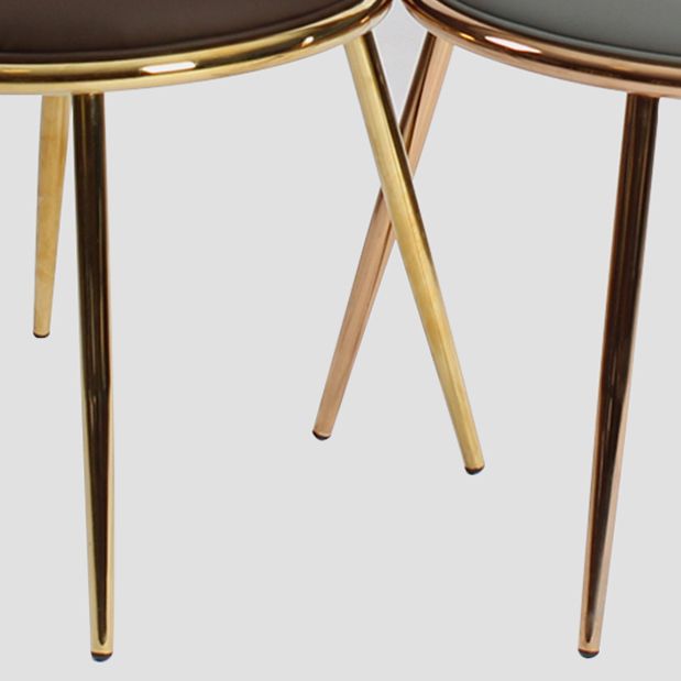 Glam Metal Dining Armless Chair Upholstered Dining Side Chair for Home Use Clearhalo ' kitchen&dining_furn' 'Dining Chairs' 'Dining Tables & Seating' 'dining_chair' 'furn' 'furn_dining_chair' 'Furniture' 'furniture_dining_chair' 'Kitchen & Dining Furniture' 'kitchen' 1200x1200_627609cc-c9e1-4df2-9e55-37df791c0b3f