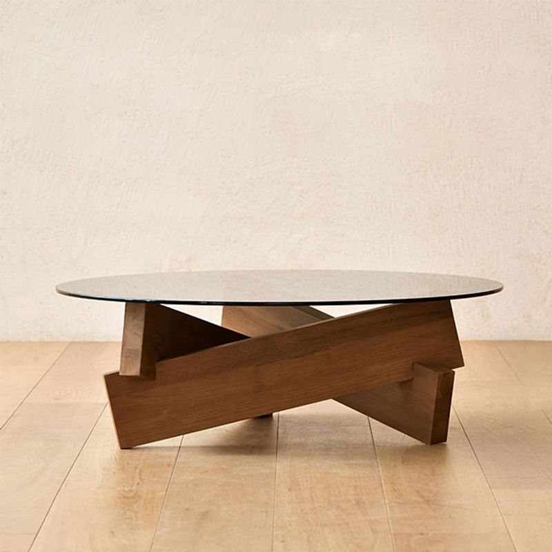 Contemporary Cross Legs Coffee Table 1 Single Wood Cocktail Table Clearhalo 'Coffee & Accent Tables' 'Coffee Tables' 'coffee_tables' 'furn' 'furn_coffee_tables' 'Furniture' 'furniture_coffee_tables' 'Living Room Furniture' 1200x1200_62764ffe-66a2-461e-954b-1bbda50d2e03