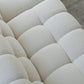 27.55" Tall Tuxedo Arm Sofa Fabric Biscuit Back Sofa in White