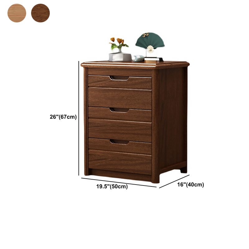 Rectángulo Cofre de acento de nogal marrón con cajones cofre moderno
