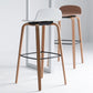 Plastic Low Back Bar Stools Scandinavian Beech Wood Base Barstool