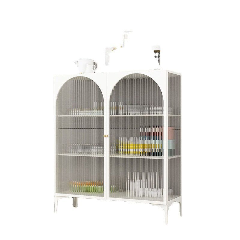 Puertas de vidrio de estilo glamero Credenza de metal para uso de la cocina