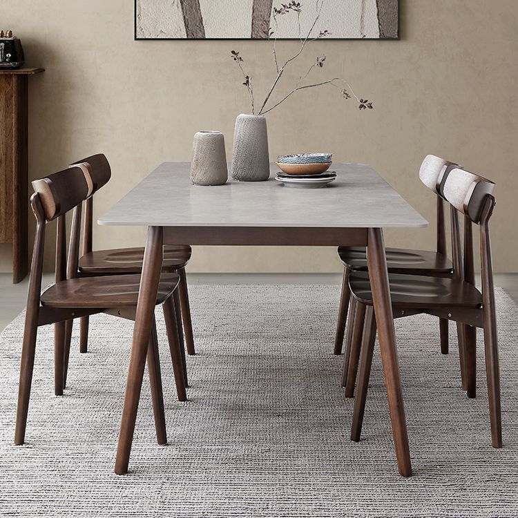 Solid Wood Mid-Century Modern Table Rectangle Sintered Stone Table for Dining Room Clearhalo ' dining_table' 'Dining Tables & Seating' 'Dining Tables' 'furn' 'furn_dining_table' 'Furniture' 'furniture_dining_table' 'Kitchen & Dining Furniture' 'kitchen&dining_furn' 'kitchen' 'kitchen_dining_table' 1200x1200_627ca5c6-1781-42c6-83cc-632c7d2ace6b