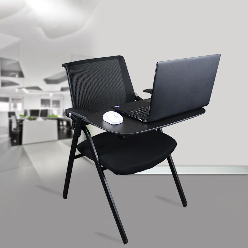 Black Metal Frame Modern Task Chair with Arms Conference Chair with Mid Back Clearhalo 'furn' 'furn_office_chair' 'Furniture' 'furniture_office_chair' 'Office Chairs' 'Office Furniture' 'office_chair' 1200x1200_627d15a4-d8ae-4565-8335-9121ec9770c6