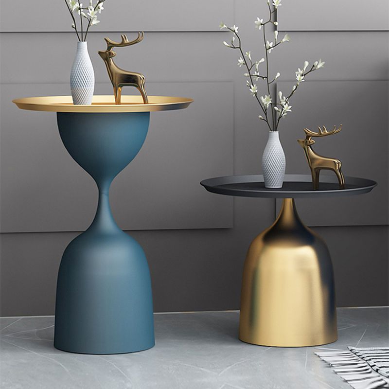 Tavolo di accento del divano di divano di metà secolo largo 11,8 "tavolo da piedistallo in metallo tavolino