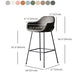 Scandinavian Upholstered Armed Bar Stool Matte Finish Footrest Home Stool Clearhalo 'Bar Furniture' 'Bar Stools' 'bar_stools' 'furn' 'furn_bar_stools' 'Furniture' 'furniture_bar_stools' 'Kitchen & Dining Furniture' 1200x1200_627e44f3-4474-4598-9baf-044f8f1b3a53