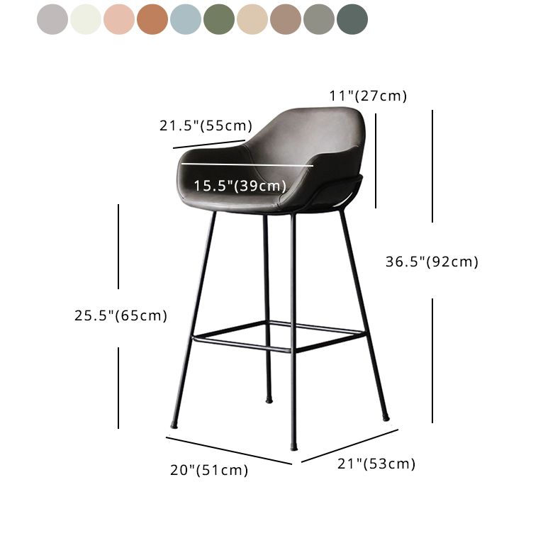 Scandinavian Upholstered Armed Bar Stool Matte Finish Footrest Home Stool Clearhalo 'Bar Furniture' 'Bar Stools' 'bar_stools' 'furn' 'furn_bar_stools' 'Furniture' 'furniture_bar_stools' 'Kitchen & Dining Furniture' 1200x1200_627e44f3-4474-4598-9baf-044f8f1b3a53