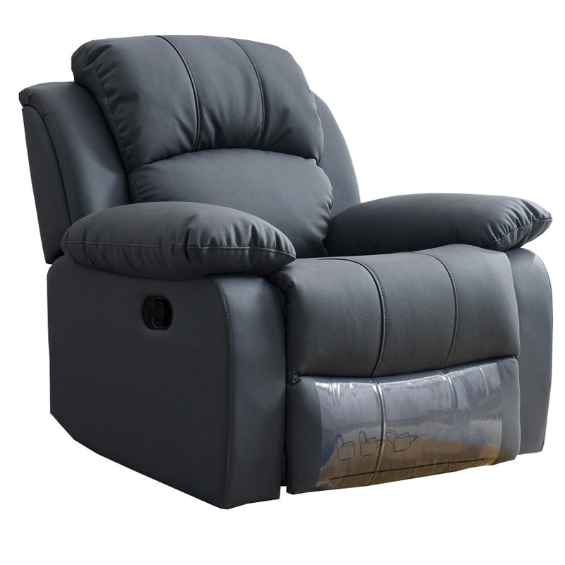 Solid Color Home Theater Recliner Bonded Leather Contemporary Chair for Home Clearhalo 'Chairs & Seating' 'furn' 'furn_recliners' 'Furniture' 'Living Room Furniture' 'Recliners' 1200x1200_627f82cd-56d6-47eb-83bd-59822b94dbb6