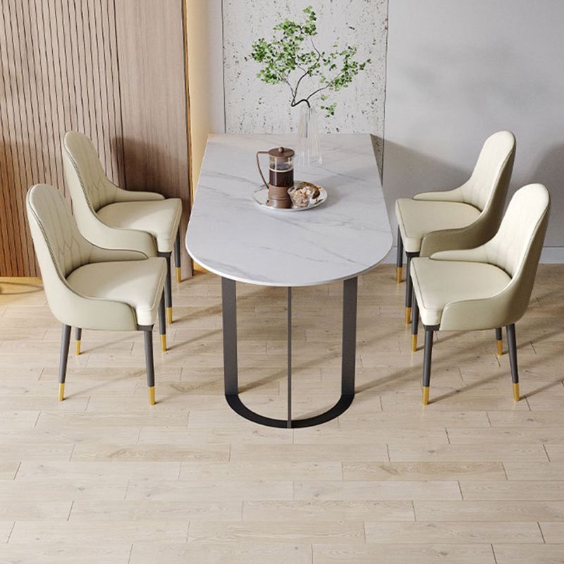 Free Form Sintered Stone Top Table for Restaurant Luxury Dining Table with Double Pedestal Clearhalo 'Dining Tables & Seating' 'Dining Tables' 'dining_table' 'furn' 'furn_dining_table' 'Furniture' 'furniture_dining_table' 'Kitchen & Dining Furniture' 'kitchen' 'kitchen_dining_table' 1200x1200_62800168-a085-4a6c-8f0d-d353f1a24faf