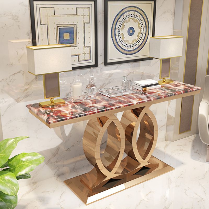 Tavolo console in marmo glam rettangolo 16 "w tavolo accento per sala