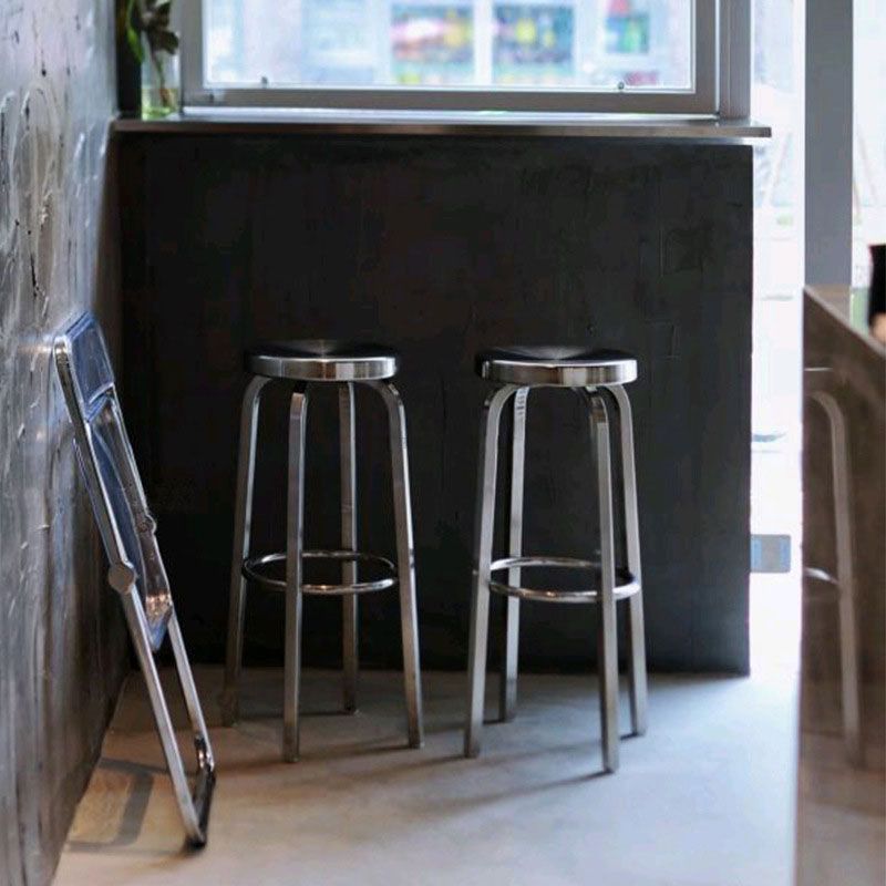 Industrial Style Armless Barstool Stainless Steel Counter Stools for Coffee Shop, 1 Piece Clearhalo 'Bar Furniture' 'Bar Stools' 'bar_stools' 'furn' 'furn_bar_stools' 'furniture_bar_stools' 'Kitchen & Dining Furniture' 'kitchen&dining_furn' 'kitchen' 'kitchen_furn' Furniture' 1200x1200_62836d2f-8c87-4b39-9ff1-6f0e4480d161