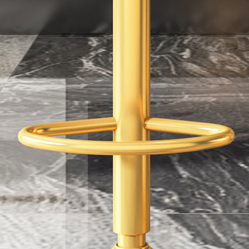 Glam Adjustable Rotatable Counter Stool Iron Kitchen Bar Stool with Velvet Cushion Clearhalo 'Bar Furniture' 'Bar Stools' 'bar_stools' 'furn' 'furn_bar_stools' 'furniture_bar_stools' 'Kitchen & Dining Furniture' 'kitchen&dining_furn' 'kitchen' 'kitchen_furn' Furniture' 1200x1200_6283b44c-b742-4373-a70f-cbfd8fd9b3a5