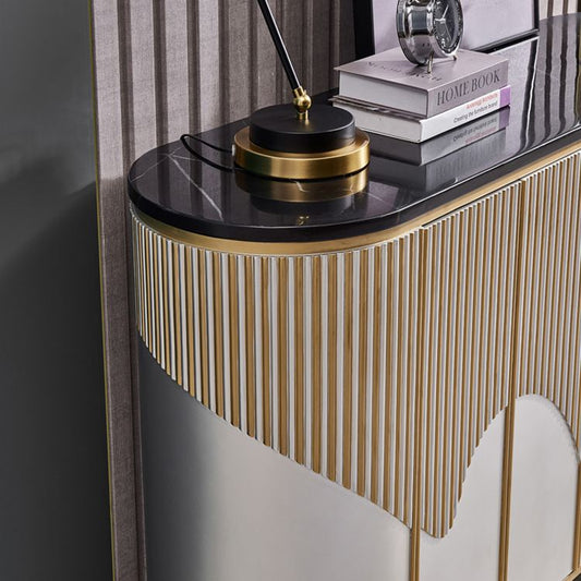Server moderno e contemporaneo di credenza in marmo con armadi