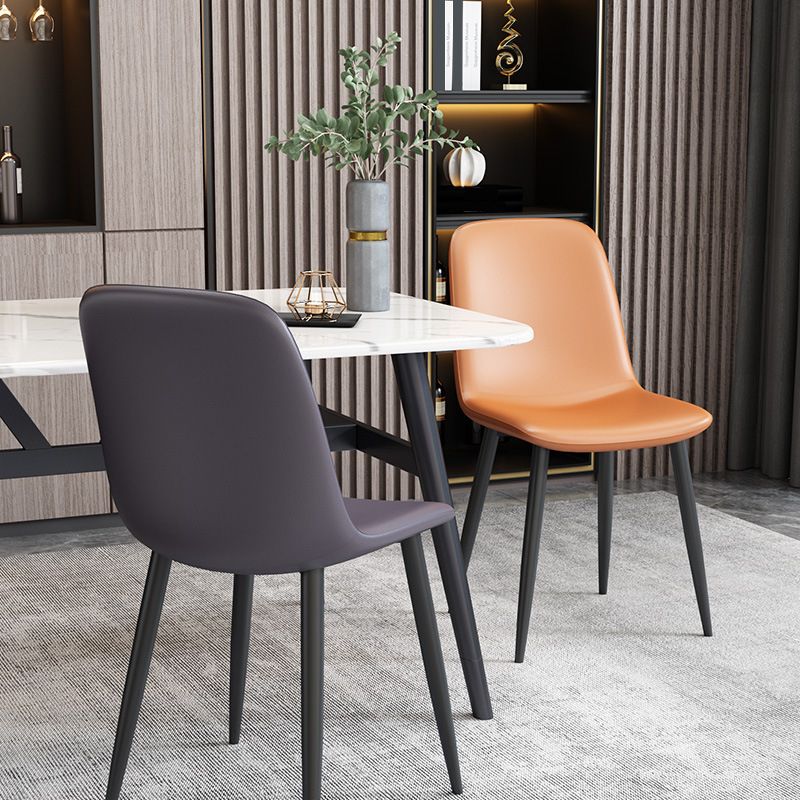 Modern Leather Meeting Room Side Chair Solid Back Matte Finish Dining Chair Clearhalo ' kitchen&dining_furn' 'Dining Chairs' 'Dining Tables & Seating' 'dining_chair' 'Furniture' 'furniture_dining_chair' 'Kitchen & Dining Furniture' 'kitchen' 1200x1200_628475ed-5c81-4383-8f9d-a0009523397c
