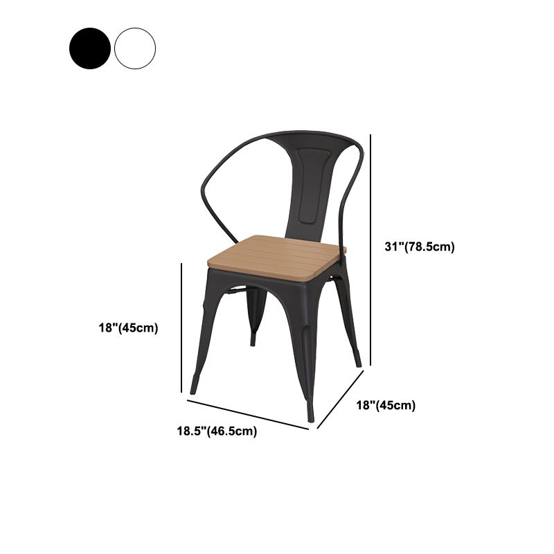 Set di tavoli da pranzo all'aperto moderna 1/3/4/5 pezzi rotondi in legno e dinetta in metallo