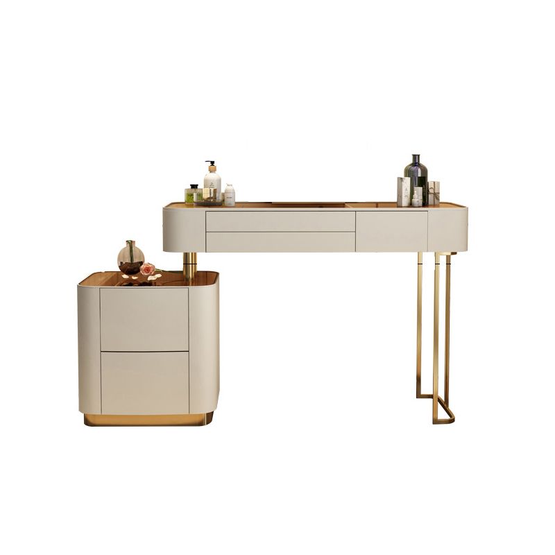 Tavoli da vanità contemporanei 5 cassetti vetro top -trucco da banco vanità