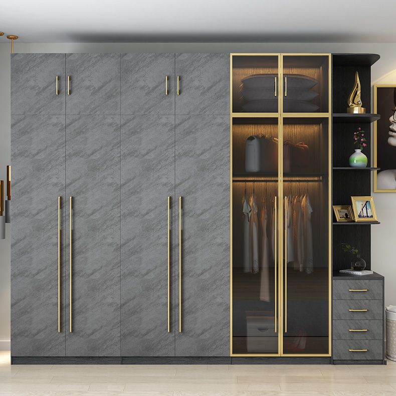 Moderne garderobe -kast met lade scharnierende garderobe armoire voor thuis