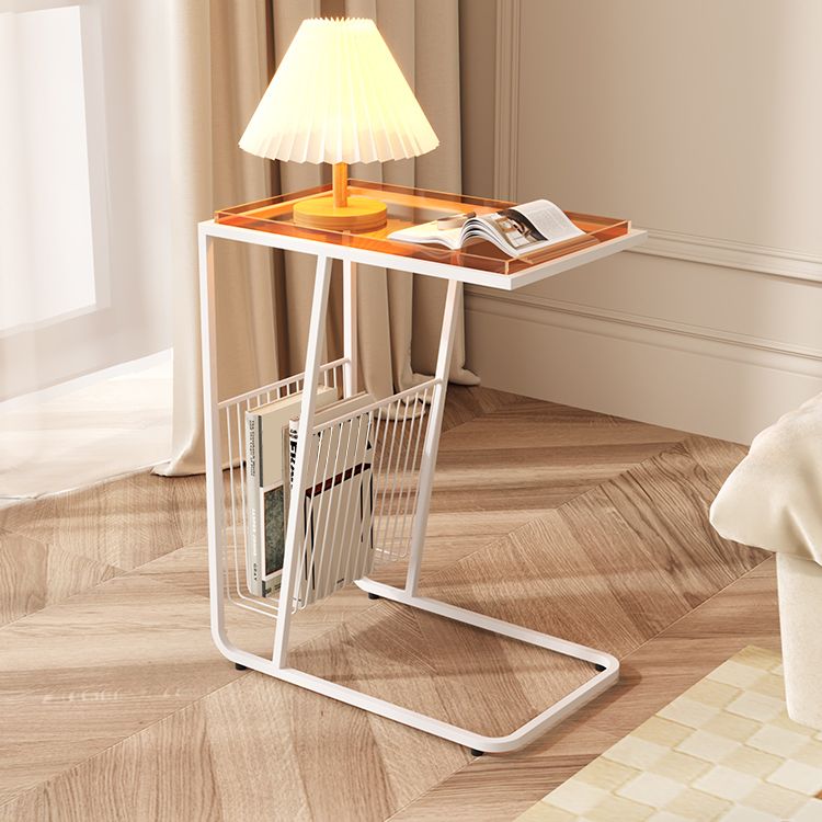 Mesa de acrílico y metal moderno de almacenamiento abierta Gabinete para dormitorio para dormitorio