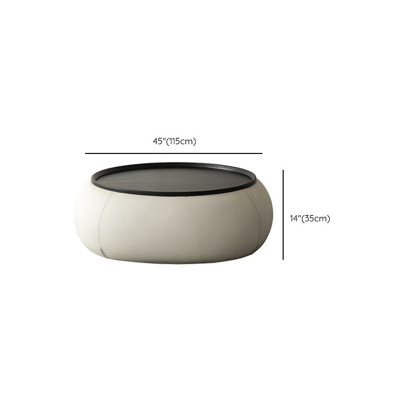 Zeitgenössischer runder hölzerner schwarzer Kaffee -Cocktailtisch mit Lagerung