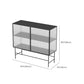 Sideboard di vetro con 2 porte a buffet in metallo contemporaneo con 2 porte