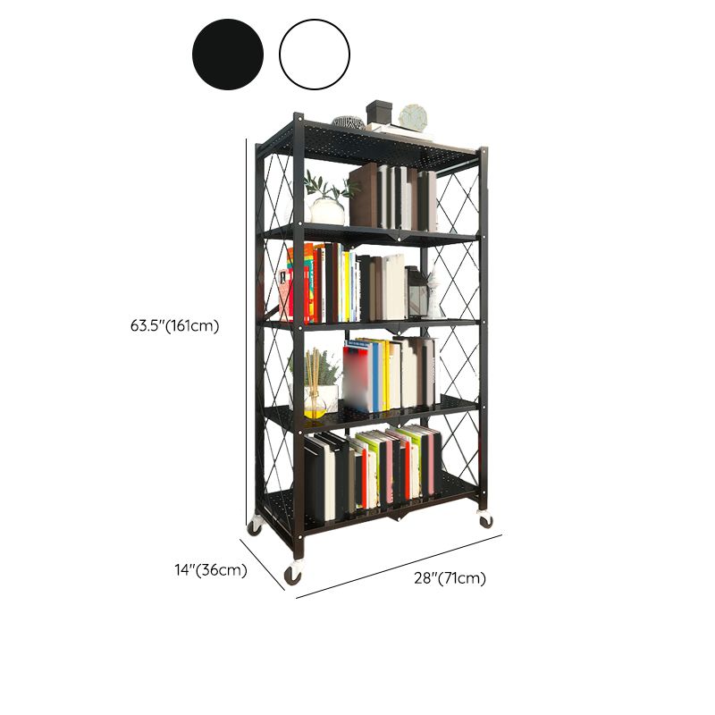 Modern Metal Bookcase Geometric Bookshelf for Living Room, 28" L X 14.5" W Clearhalo 'Bookcases' 'furn' 'furn_bookcases' 'Furniture' 'Office Furniture' 1200x1200_628adfeb-a325-4957-a48b-9ee9642a4c3b