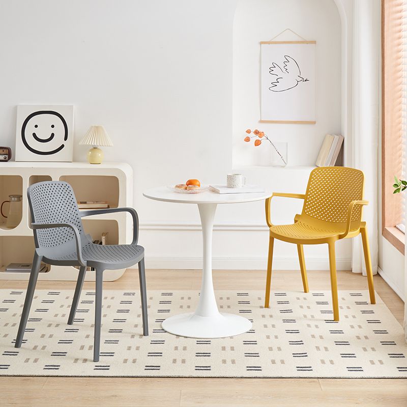 Plastica da pranzo in plastica sedia a braccio da pranzo moderno per sala da pranzo