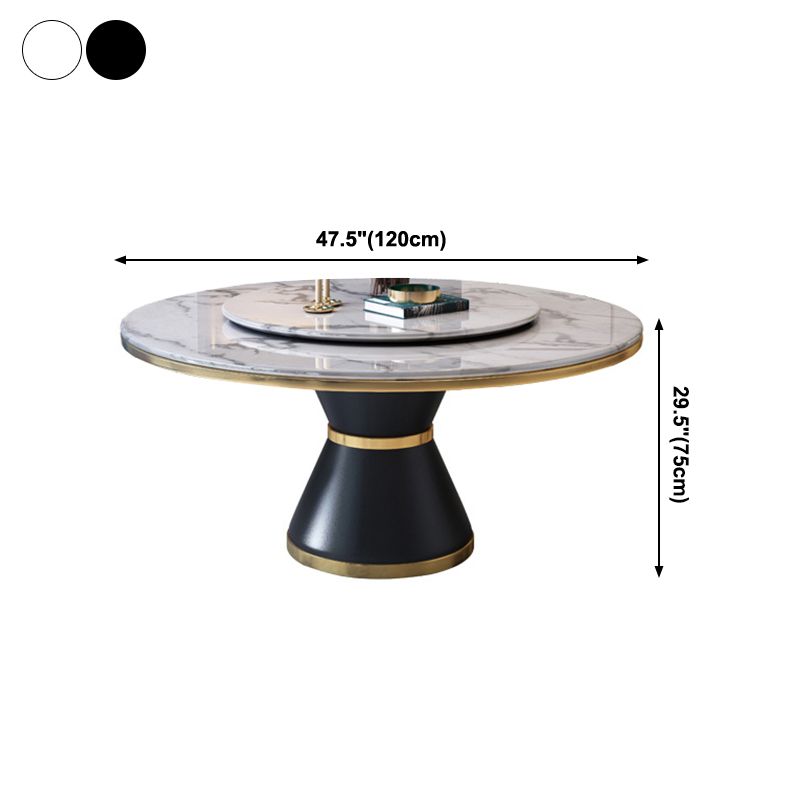 Glam Marble Round Shape Table Kitchen Dining Table with Pedestal Base Clearhalo ' dining_table' 'Dining Tables & Seating' 'Dining Tables' 'furn' 'furn_dining_table' 'Furniture' 'furniture_dining_table' 'Kitchen & Dining Furniture' 'kitchen&dining_furn' 'kitchen' 'kitchen_dining_table' 1200x1200_628bb704-4f19-41f2-af59-1df1b1652b84