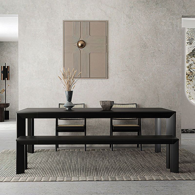 Rectangle Black Base Dining Table Modern Pine Wood Table for Kitchen Living Room Clearhalo 'Dining Tables & Seating' 'Dining Tables' 'dining_table' 'furn' 'furn_dining_table' 'Furniture' 'Kitchen & Dining Furniture' 1200x1200_628c47d2-b7b2-4b71-a528-9dc4887e2c22