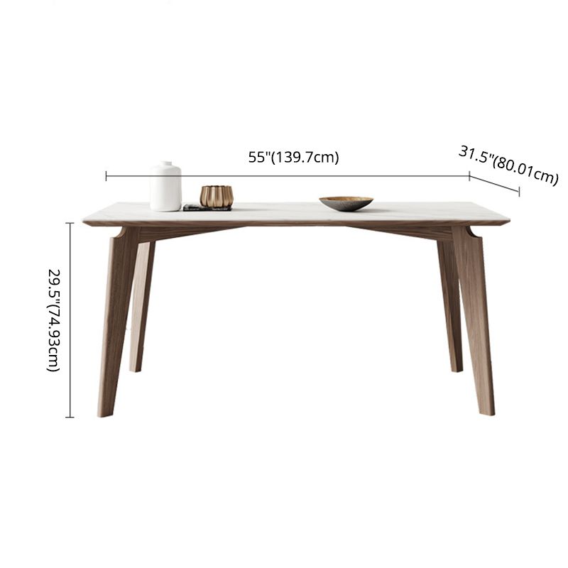 Minimalist Fixed Sintered Stone Dining¬†Room¬†Table¬†with 4 Solid Wood Legs for Kitchen Clearhalo 'Dining Room Sets' 'Dining Tables & Seating' 'dining_room_set' 'Furniture' 'furniture_dining_room_set' 'Kitchen & Dining Furniture' 'kitchen&dining_furn' 'kitchen' 1200x1200_628dd763-6dde-45dc-aa52-614aae62c0b7