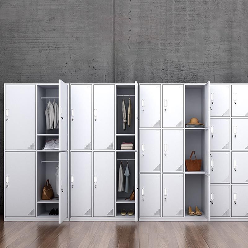 Modern White Storage Cabinet with Hinged Door Metal Cabinet for Bathroom Clearhalo 'Armoires & Wardrobes' 'armoires_wardrobes' 'Bedroom Furniture' 'furn' 'furn_armoires_wardrobes' 'Furniture' 1200x1200_628de712-e2ae-4dbf-9d89-a36ea4df315f