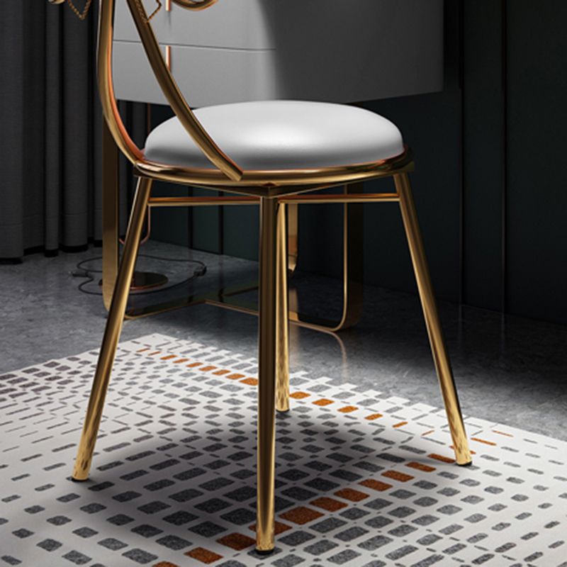 Gray Leather Vanity Makeup Table Set Glam 28.74" H Vanity Table with Storage