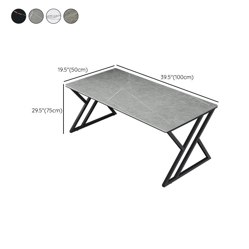 Modern Rectangular Stone Writing Desk Home Office Desk with Metal Legs Clearhalo 'furn' 'furn_office_desk' 'Furniture' 'Office Desks' 'Office Furniture' 'office_desk' 1200x1200_628f4a3f-e1a1-4052-8a6d-5a178646ffc0