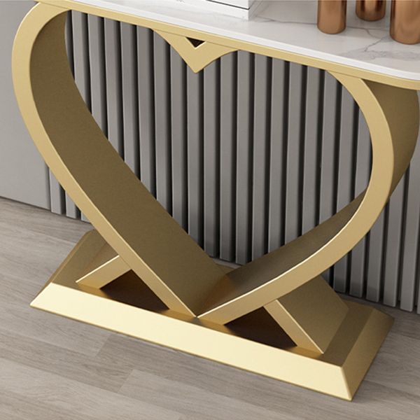 Zeitgenössischer Halbmondkonsole Tisch antikes Finish -Konsole -Sofa -Tisch