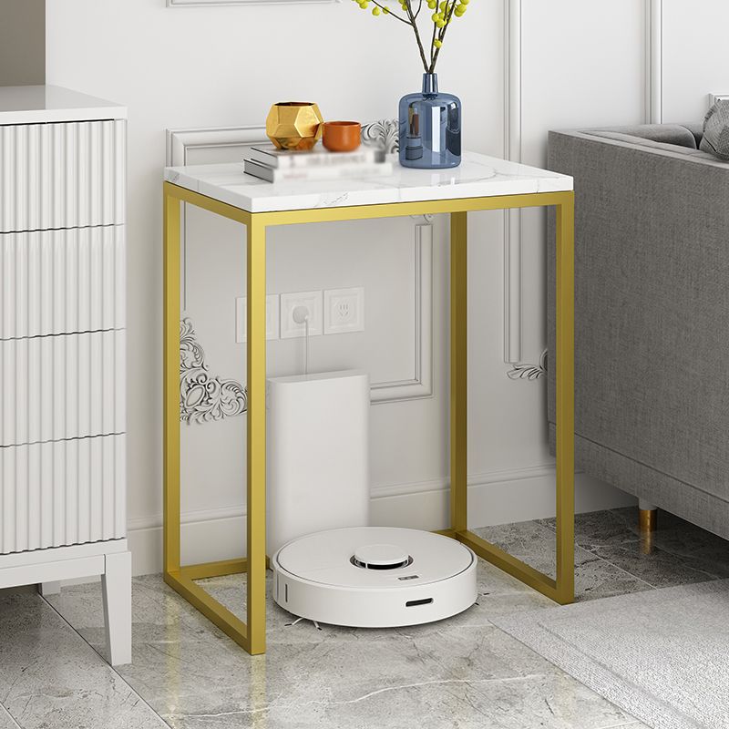 Frame Base Design Cocktail Table Slate DesktopCoffee Table with Metal Base