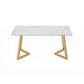 Traditional Luxury Dining Table White Stone Top Gold Base Dining Room Table Clearhalo 'Dining Tables & Seating' 'Dining Tables' 'dining_table' 'furn' 'furn_dining_table' 'Furniture' 'Kitchen & Dining Furniture' 1200x1200_62936c12-59df-4265-a517-3d218767d186