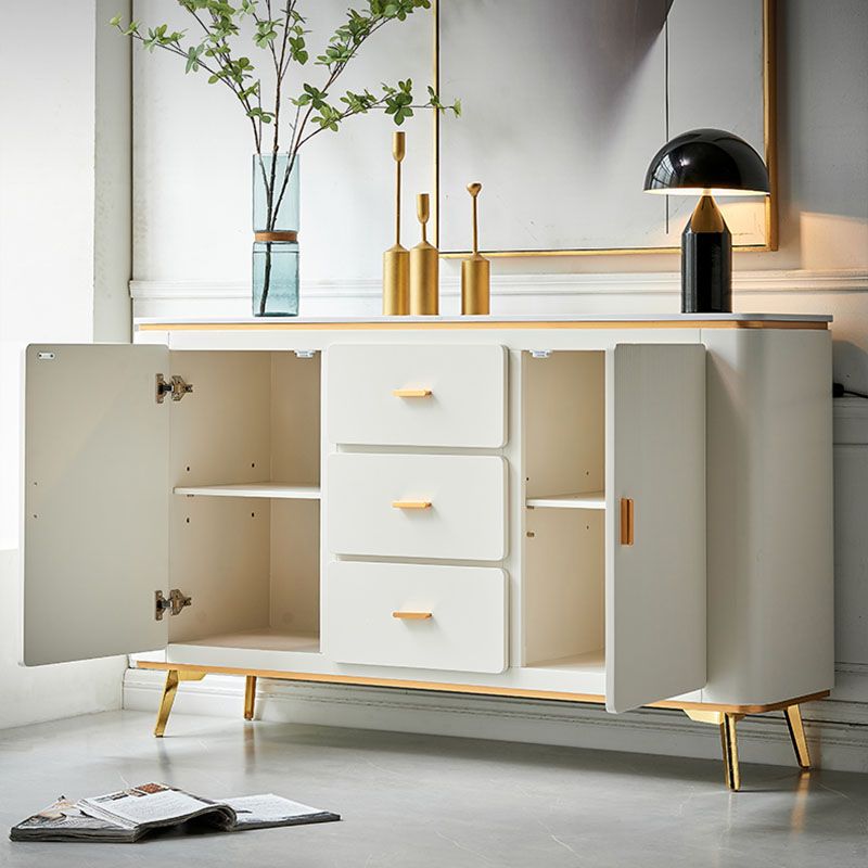 Scalapazione moderna a scaffalatura regolabile a buffet sideboard sala da pranzo credenza ingegnerizzato in legno ingegnerizzato