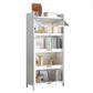 White Metal Closed Back Bookshelf Standard Contemporary Bookcase