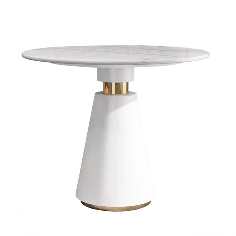 Metalen traditionele luxe ronde tafel voor eetkamer Stenen tafel met voetstuk