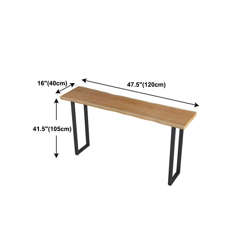 Solid Wood Top Bar Counter Industrial Rectangle Bar Counter with Black Base Clearhalo 'Bar Furniture' 'Bar Tables' 'bar_tables' 'Furniture' 'furniture_bar_tables' 'Kitchen & Dining Furniture' 1200x1200_62988cda-5a2b-4235-818b-39c3fc6a687d