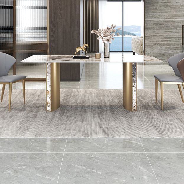 Luxurious Sintered Stone Top Dining Set Rectangle 1/3/4/5/7 Pieces Dining Room Table Set