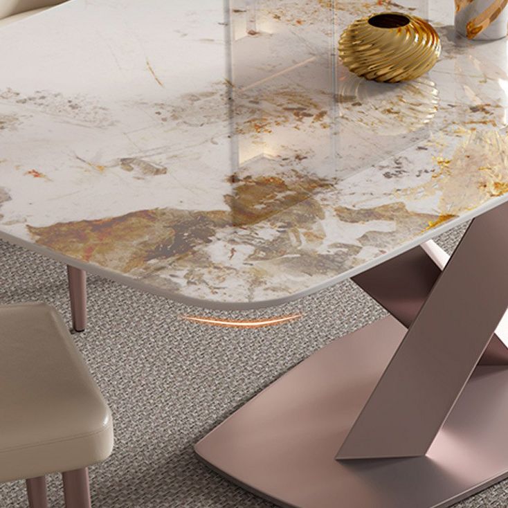 Set da tavolo rettangolo in stile glam 1/4/6/7 pezzi set da pranzo per uso domestico