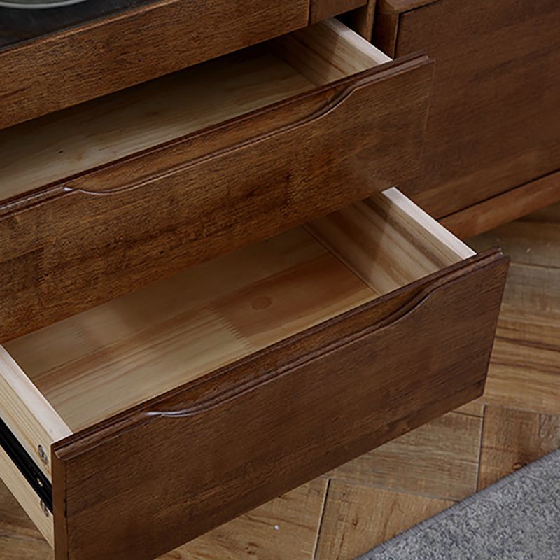 Two Drawer Accent Cabinet Rectangular Wooden and Glass 1-Door Cabinet Clearhalo 'Cabinets & Chests' 'cabinets_chests' 'furn' 'furn_cabinets_chests' 'Furniture' 'Living Room Furniture' 1200x1200_62998ccf-949b-4a1d-9b97-08de2bc09847